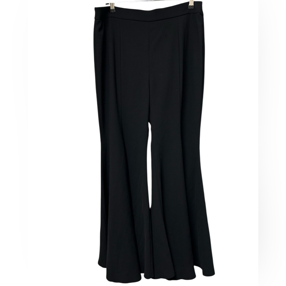 ✨ NWT ZARA High Waist Crepe Flare Bell Bottom Pants, Black – Size XL
